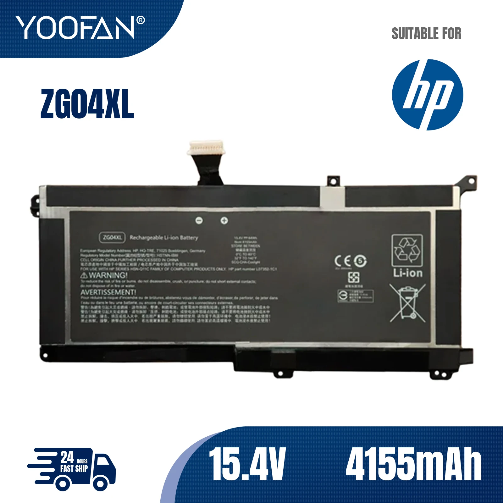 

YOOFAN ZG04XL ZG06XL Аккумулятор для ноутбука HP ZBook Studio X360 G5 EliteBook 1050 G1 L07045-855 L07046 L07351-1C1 G54QH12EA