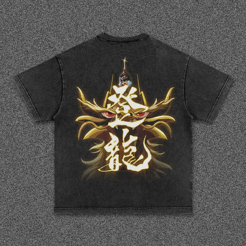 

Chou Majin Eiyuuden Watar Men's and Women's Short-sleeved Round-neck Washable Retro Street Anime Print T-shirts for Summer 2025