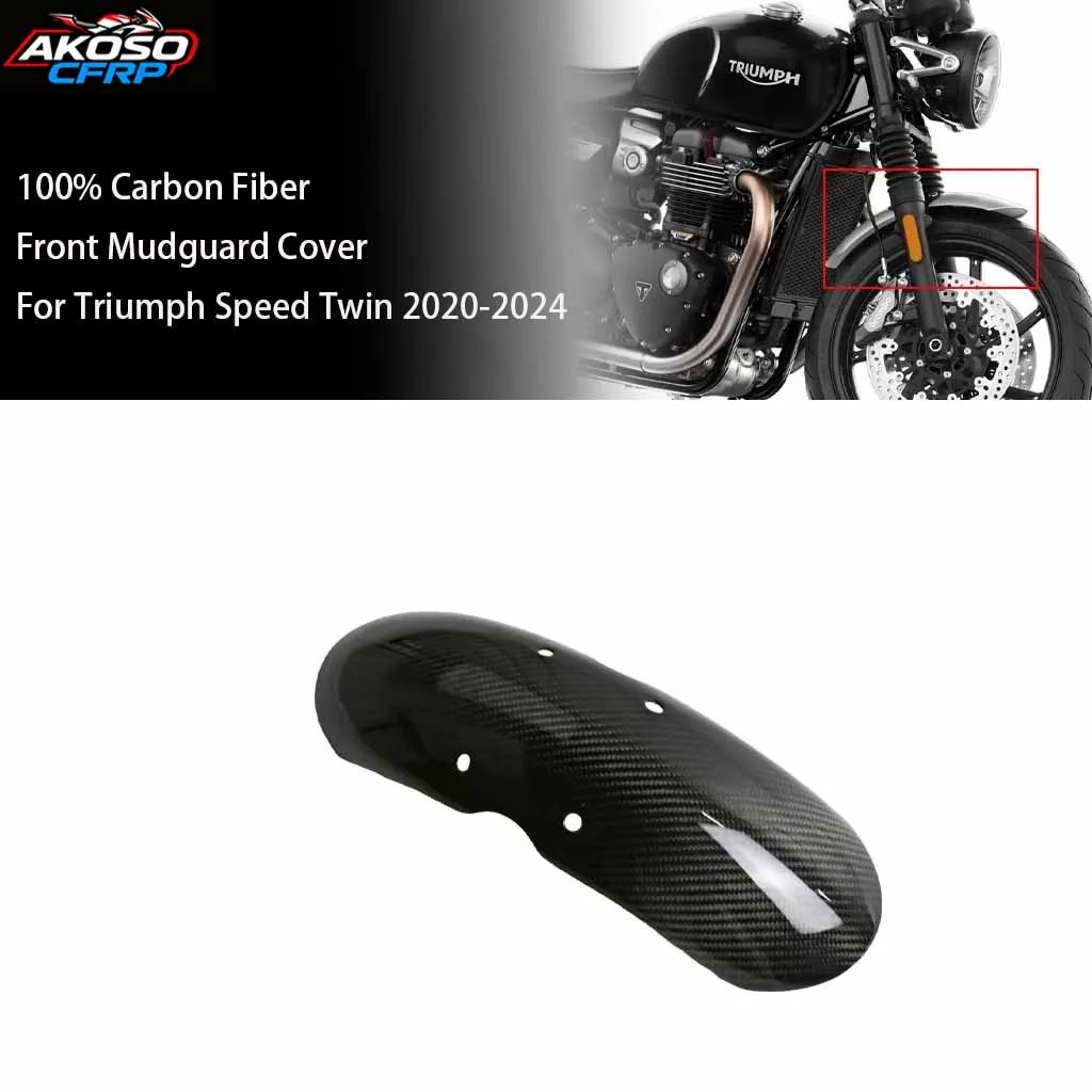 Motorcycle Mudguard For Triumph Speed Twin 2020-2024 100% Carbon Fiber Front Wheel Hugger Fender Cover Splash Guard Accessories