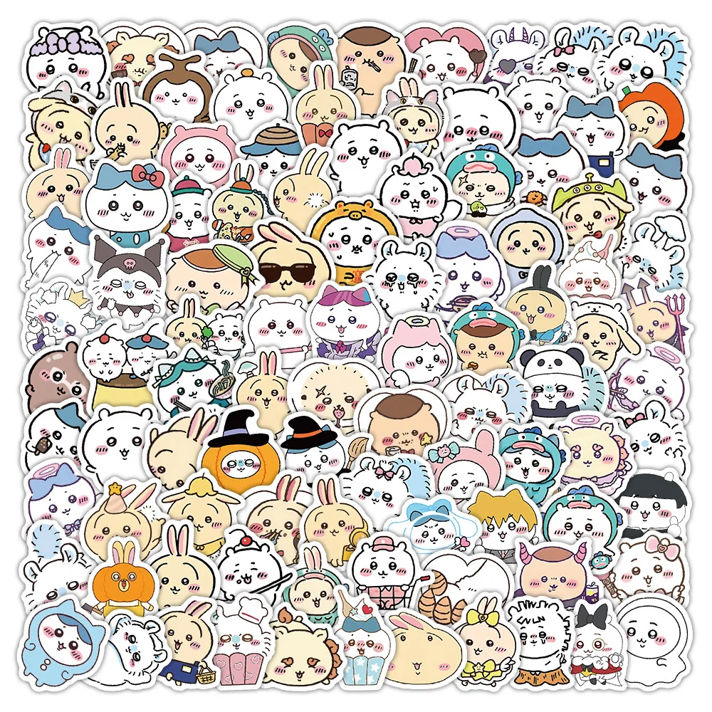 Set di 102 Adesivi Chiikawa Non Ripetitivi, Decorazioni Carine per Bicchieri, Skateboard, Giocattoli per Bambini