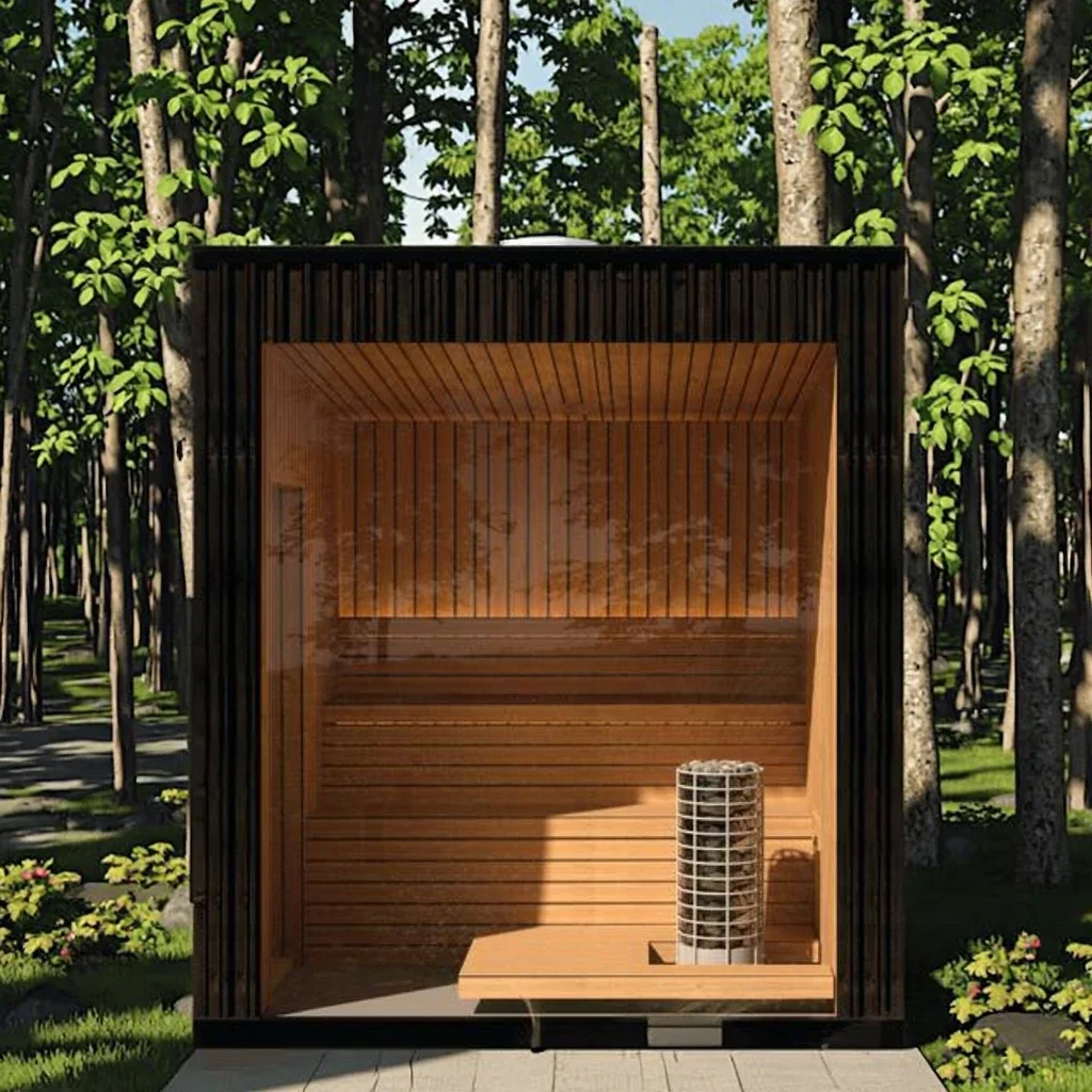 xx-Sauna Plan Set For 2 Person Modern Sauna Cabin Custom Wood Outdoor Sauna