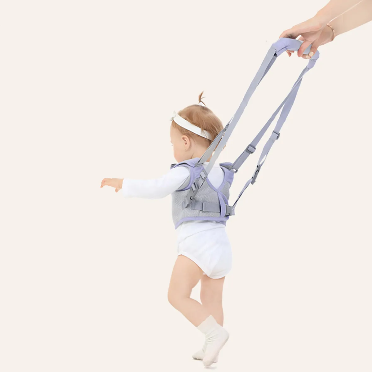 

Detachable Baby Walking Harness Toddler Adjustable Comfortable Walking Assistant Grey Anti Lost Strap for Kids Family Outings