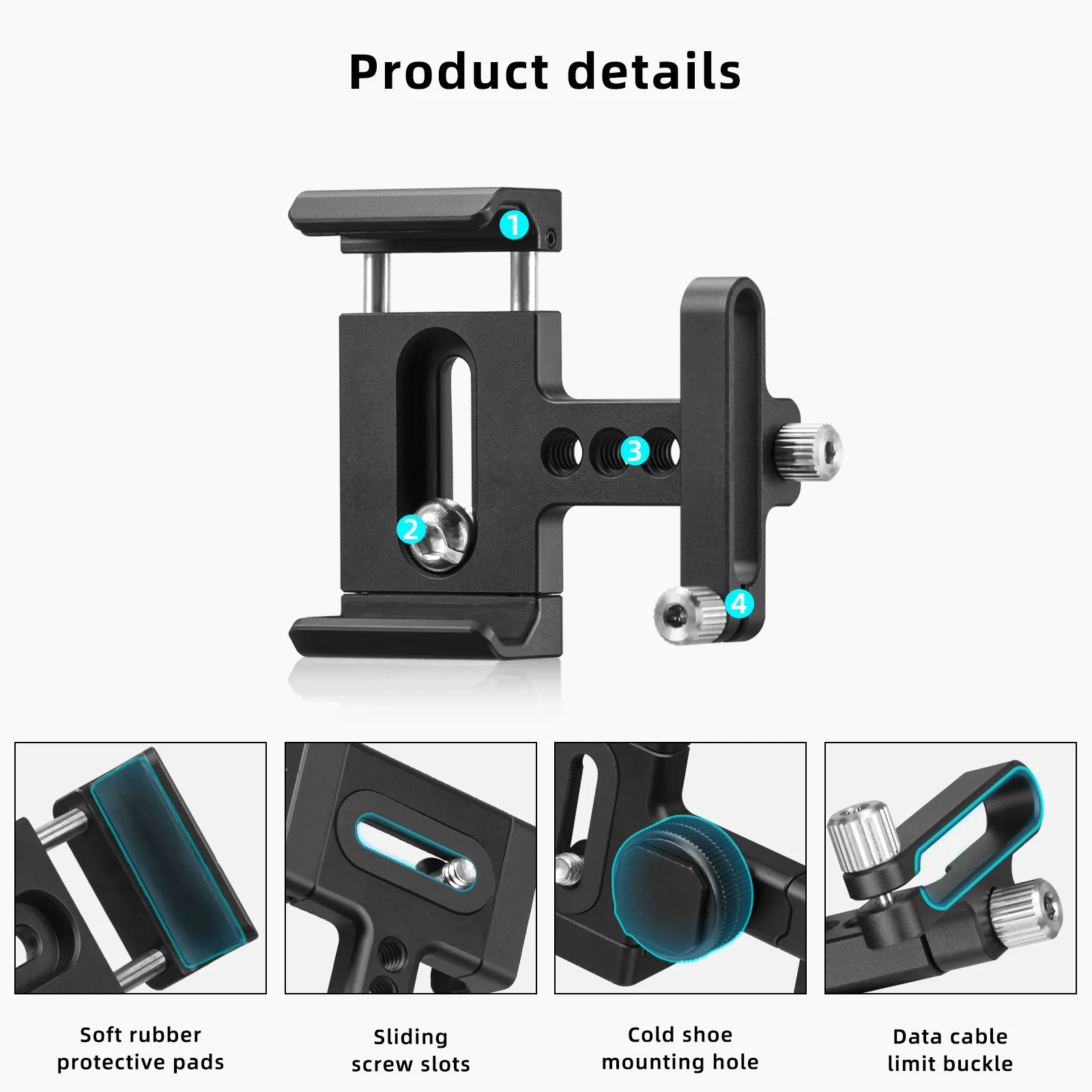 FANAUE SSD Holder Clamp with Cold Shoe Adjustable Width 52mm-70mm for SanDisk SSDE61/E81 and Samsung SSDT7/T9 for Camera