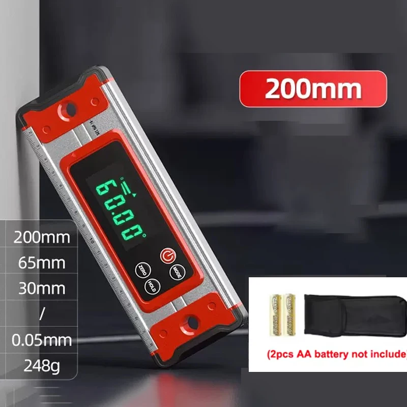200mm 300mm  Magnetic Aluminum Alloy Bubble Ruler Spirit Level High Precision Ruler DIY Tool