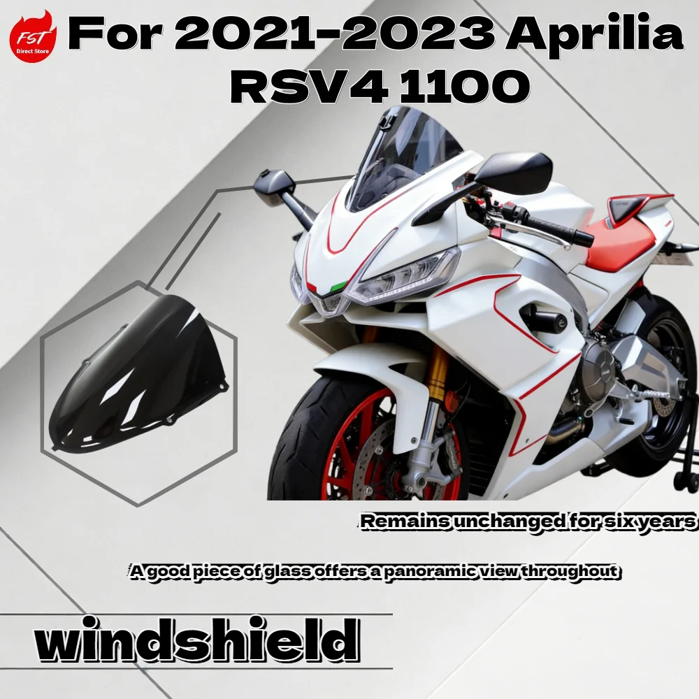

For Aprilia RSV4 21-23 Heightened Sport Front Wind Screen Windscreen Motorcycle Parts