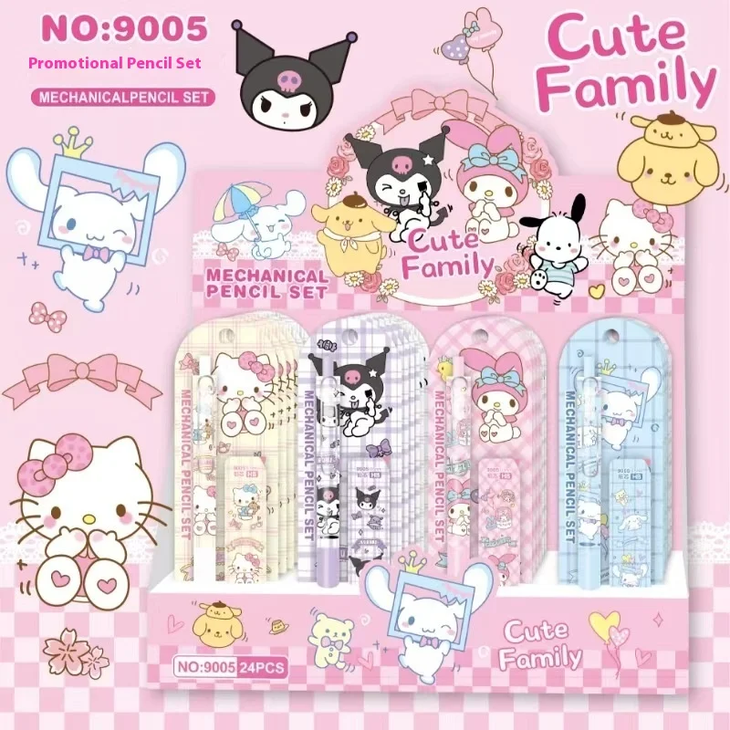 

Sanrio 24 шт. механический карандаш с героями мультфильмов Kuromi Hello Kitty Cinnamoroll 0,5 мм механический карандаш для студентов, канцелярские принадлежности