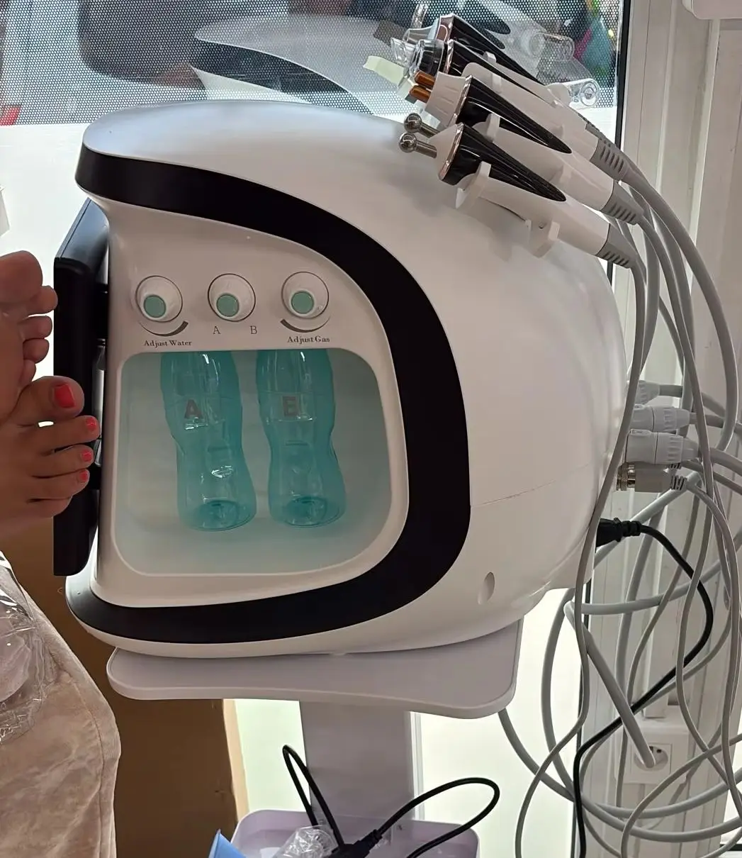 7 in 1 Hydr- Facial Skin Care Ultrasonic Rejuvenation Dermabrasion Hyperbaric Oxygen Face Device for Deep Cleansing Hair Removal
