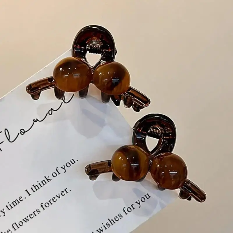 

Coffee Colored Pearl Gripper Cute Small Size Hair Clamps Grab Elegant Side Pin Hairpin Hair Clip Girls Women Hair Accessories
