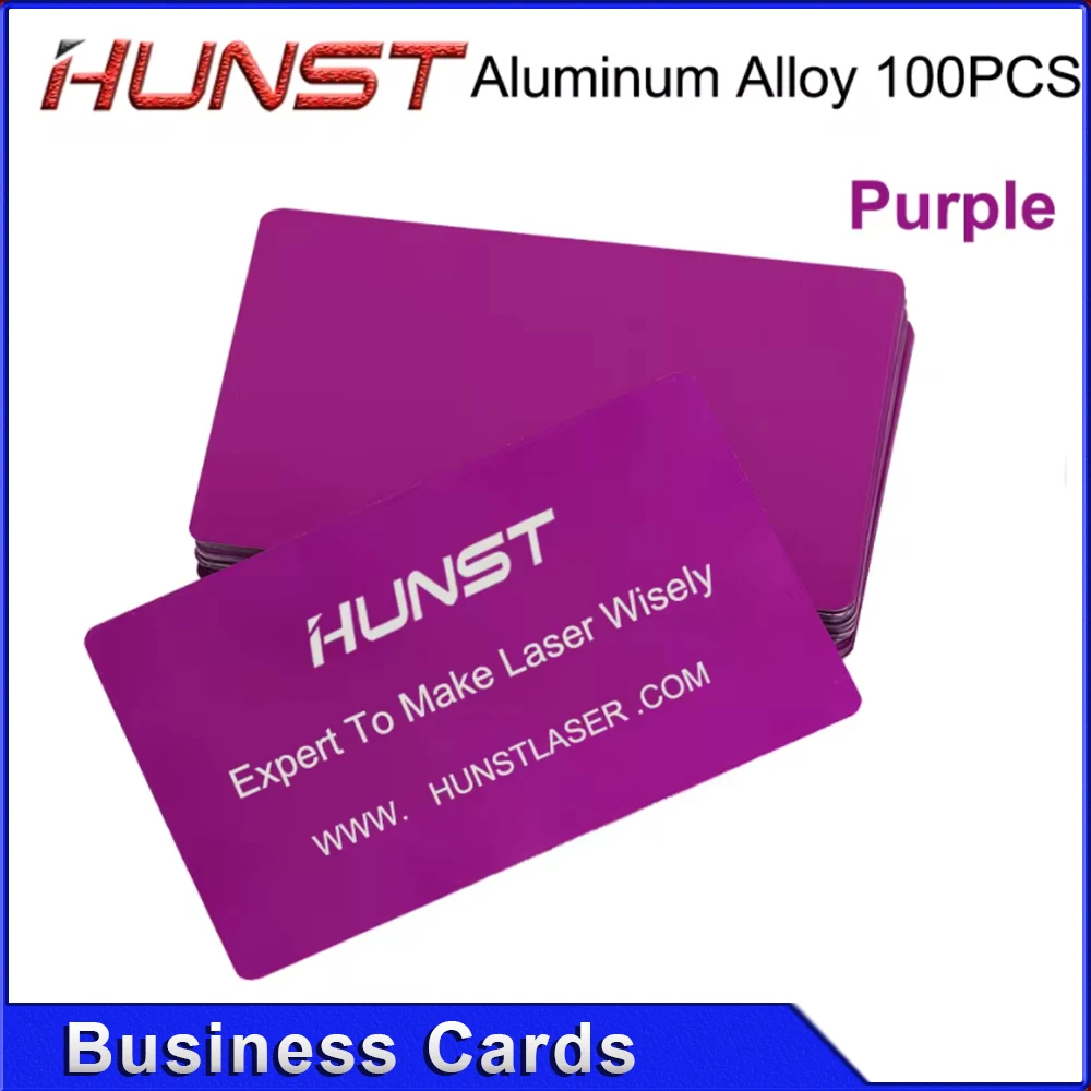 Hunst 100 قطعة/الوحدة بطاقات اسم الأعمال متعدد الألوان سبائك الألومنيوم الصفائح المعدنية اختبار المواد لآلة الوسم بالليزر