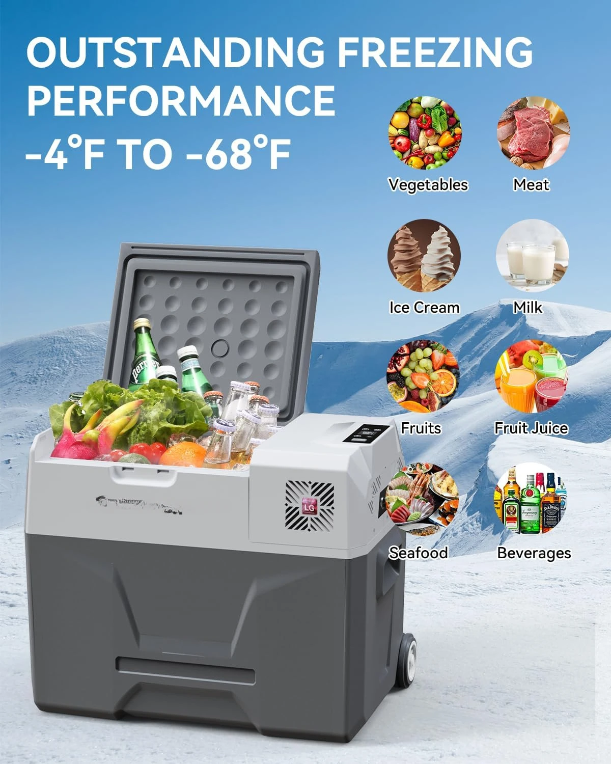 Vehicle Electronics Equipment Car Fridges Outdoor Portable Electric Solar camping Freezer Cooler Box For Car