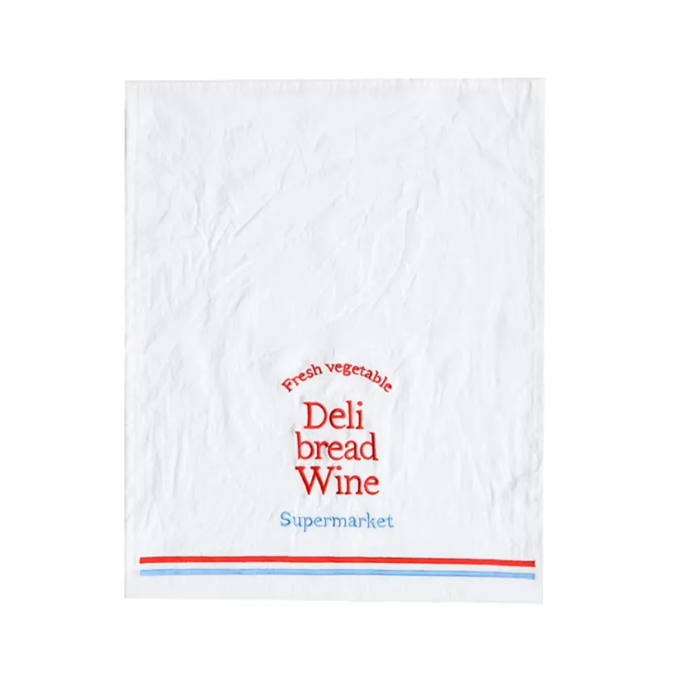 

Vintage English Letter Desktop Mat Cotton 35*44cm Embroidered Napkins Convenient Square Table Decoration Cloth Food Photography