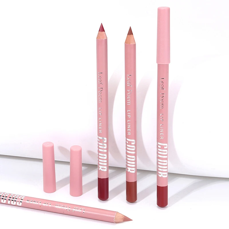 12 สี Matte Lipliner ดินสอกันน้ํา Plumping Stain ลิปสติก Natural Nude Pink Lip Liner Pro Outline Lips Contour แต่งหน้า