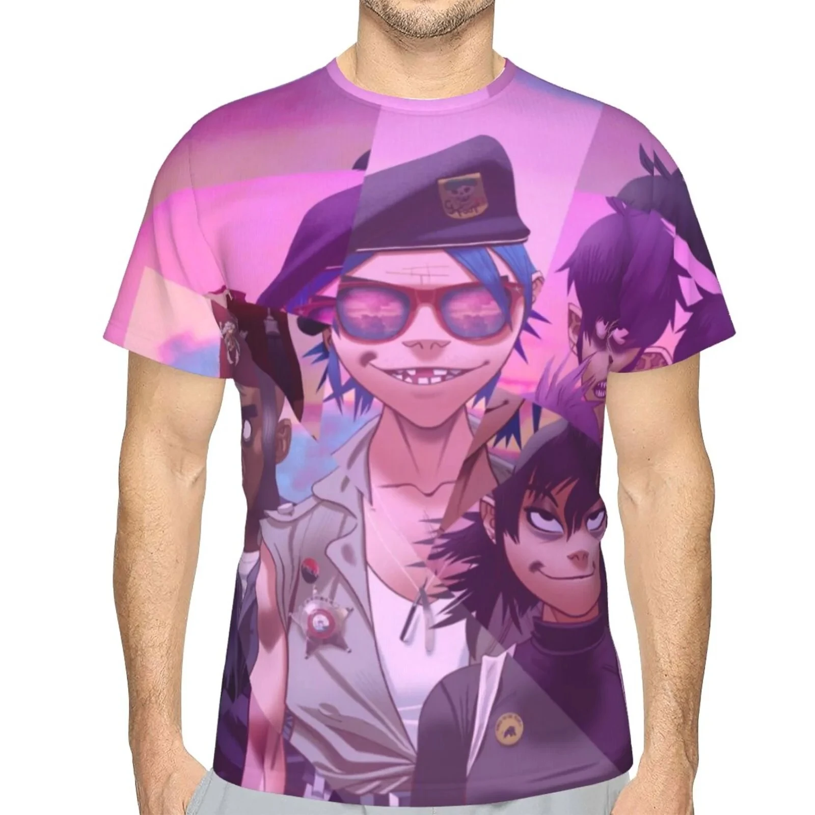 Popularna koszulka z nadrukiem 3D zespołu rockowego Gorillaz dla mężczyzn i kobiet Modna koszulka z krótkim rękawem dla dzieci Hip Hop Tops Tees Men Clothing Fan