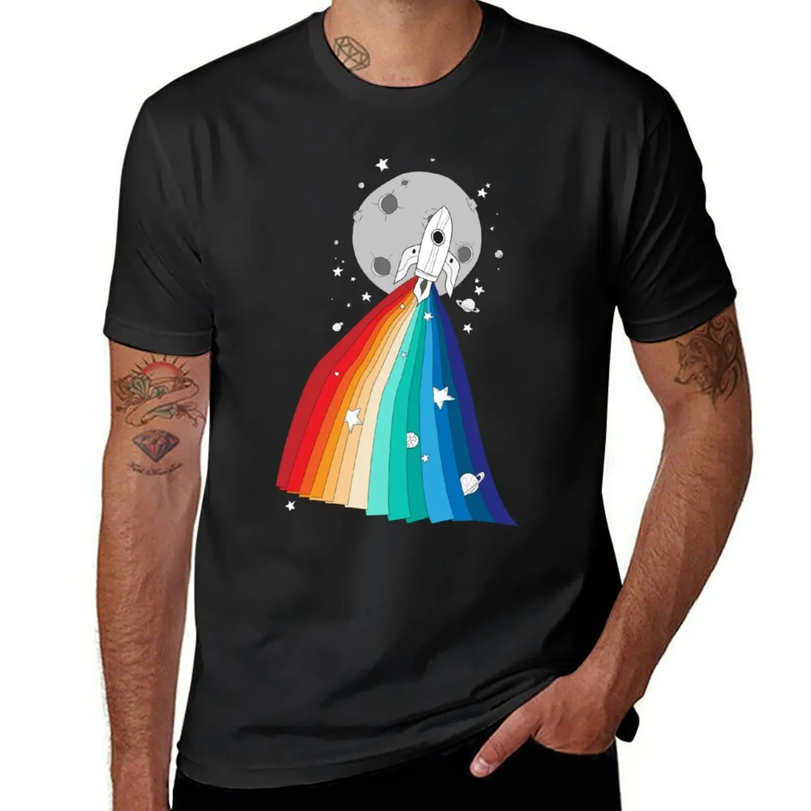 Pride Rocket T-Shirt quick-drying kawaii clothes Short sleeve tee blanks men clothes