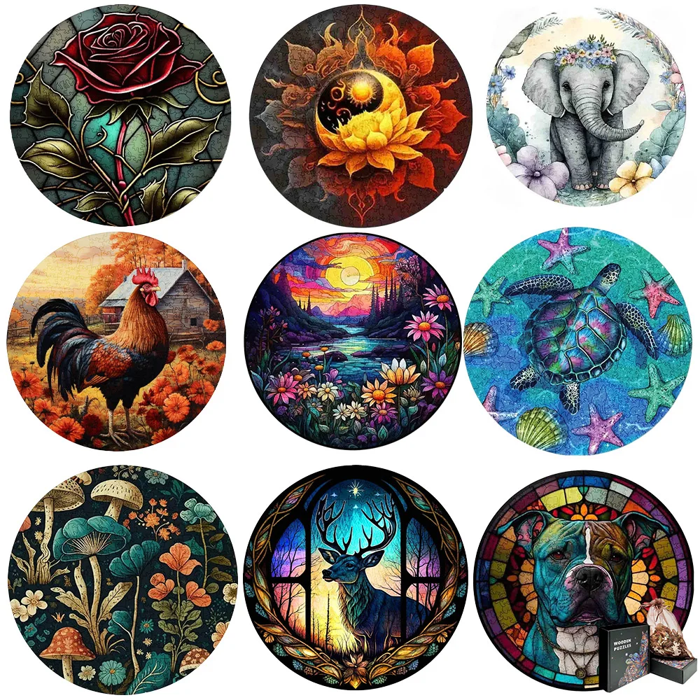 

Rose turtle wooden jigsaw landscape difficult chicken art color oil painting elephant adult companion gift children