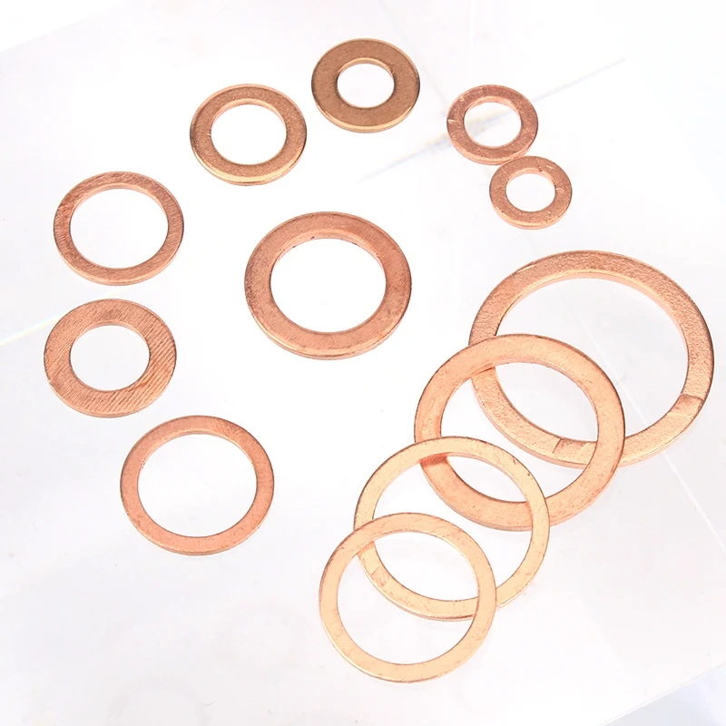 300Pcs/Set Copper Washers Flat Ring Sump Plug Seal Assorted Set Professional Car Accessories Kit Copper Ring Gasket