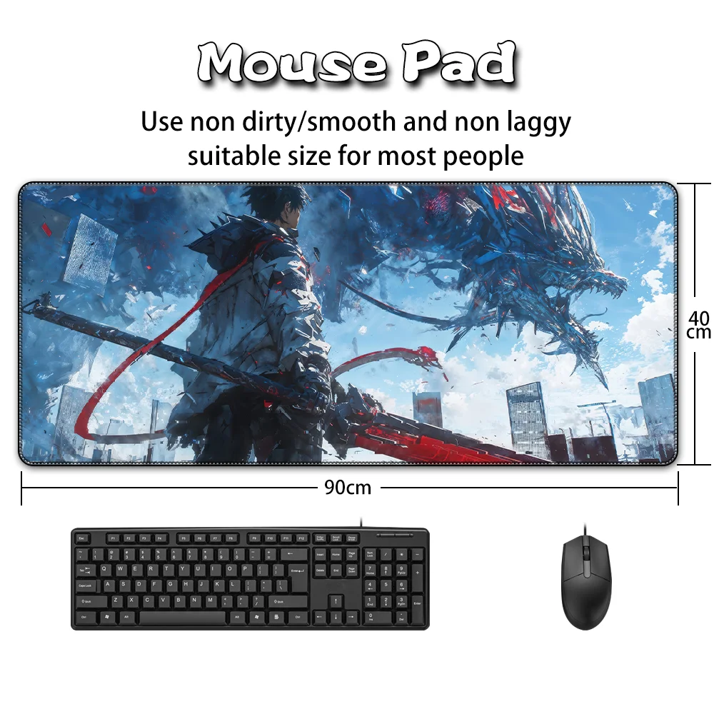 

Japanese Anime Sky Mechanical Dragon Fantasy Pattern Mouse Pad Desktop Pad Keyboard Pad