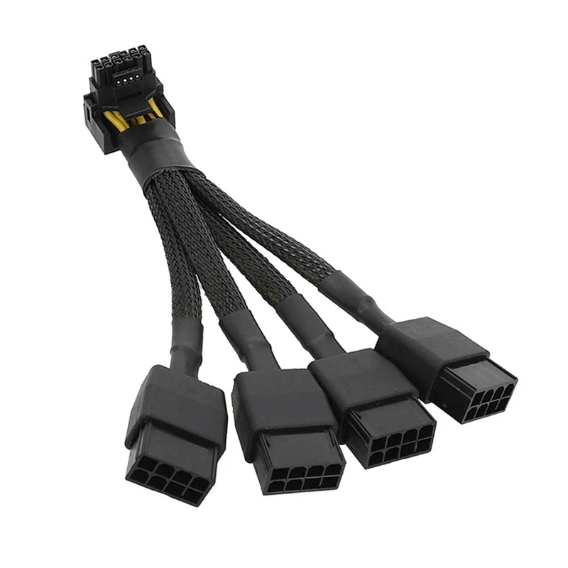 

5X For GPU RTX4090 RTX4080 4X8 Pin PCI-E To 16 Pin Graphics Card Power Cable 12VHPWR Connector 90 Degree Elbow Cable