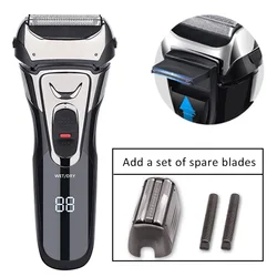 USB Aufladbare Elektrische Rasierer Edelstahl Rasieren Maschine Männer 3D Triple Schwimmende Klinge Rasierer Rasierer Barber Trimmer