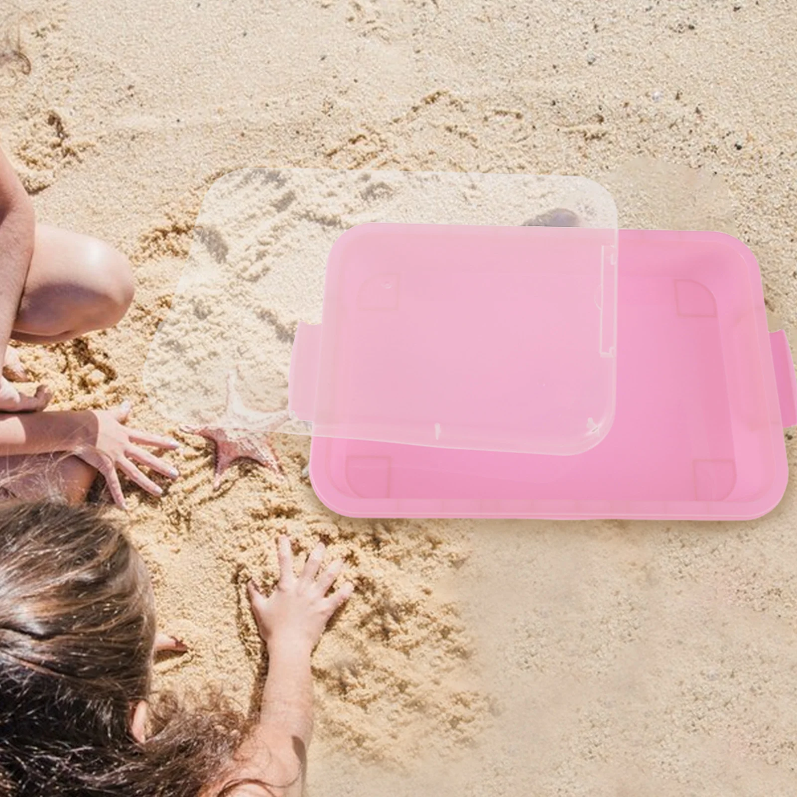 

Space Mold Set: Ultralight Clay Sensory Tray For Kids Pink Portable Sand Box Storage Organizer Stackable Craft Bin Desktop