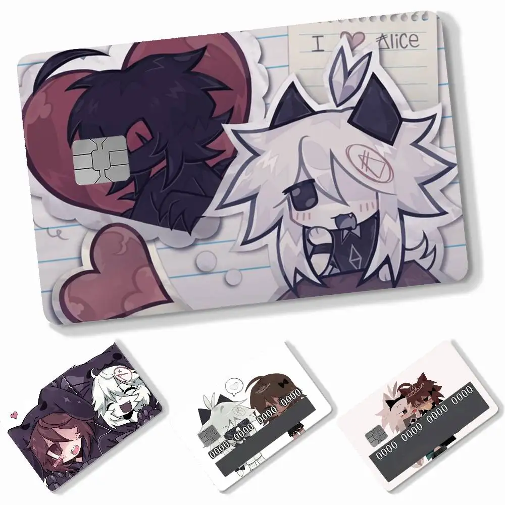 FPE Anime Alice and Oliver  4pcs Credit Card Skin Stickers Suitable for Bank  Transit Pass Decorative Cover