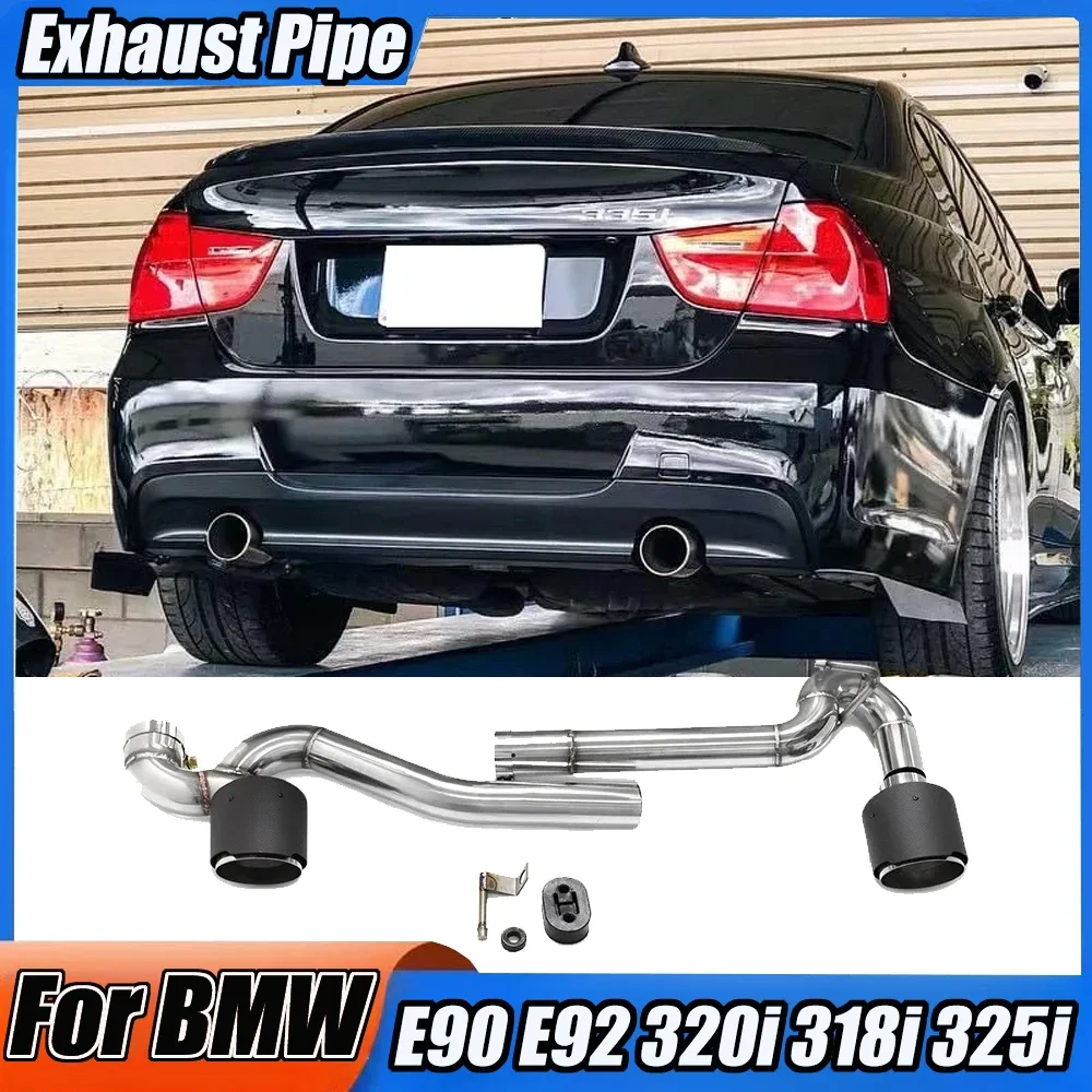 Car Refit Accessories For BMW E90 E92 320i 318i 325i Exhaust Pipe Stainless Steel Muffler Tip Tailpipe Double out Exhaust Tip