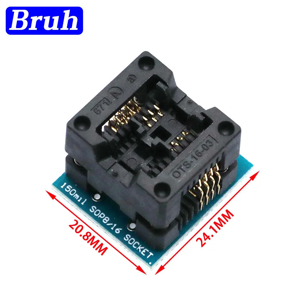 Переходник SOP16-DIP8 + SOP8 150 мил 200 мил 208мил 209мил розетка подходит для EZP2010 EZP2013 CH341A TL866CS TL866A программатор