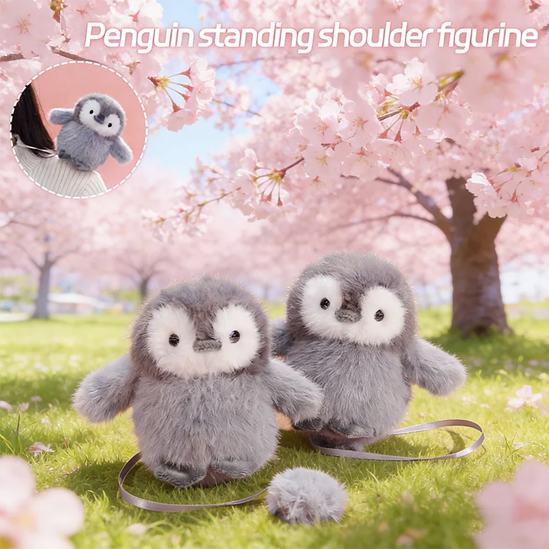 

13CM Creative Kawali Simulation Fluffy Standing-Arms Penguin Plush Toys Soft Bird Stuffed Animals Doll Kid Girls Accompany Gifts