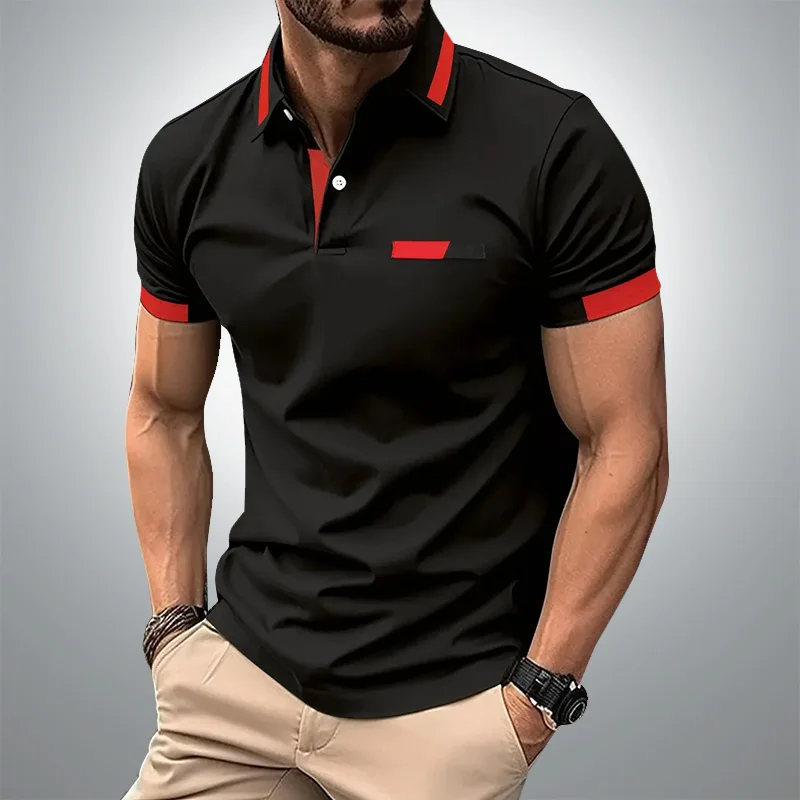 

Summer Men's short sleeved polo shirt, business office 3D Digital Printing lapel shirt, men's sports and leisure T-shirt top