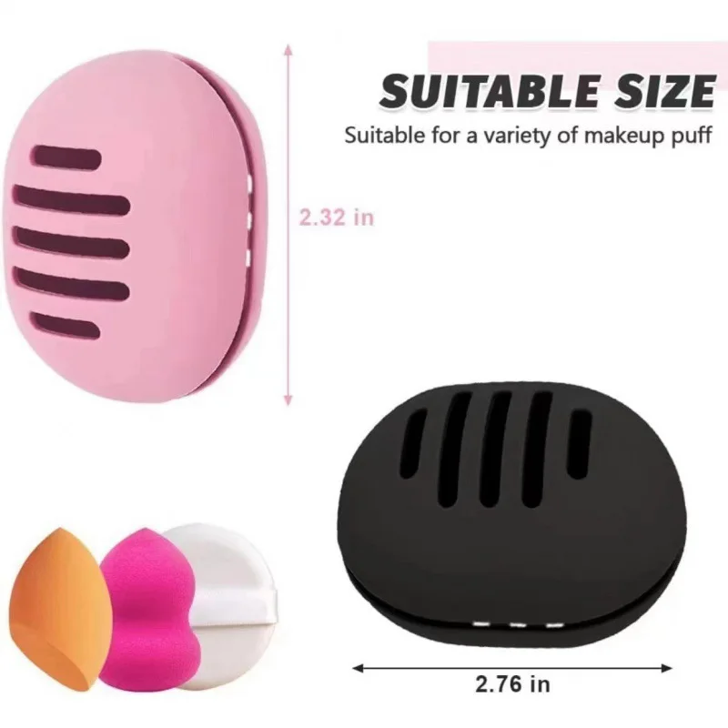 Suporte De Esponja De Maquiagem De Silicone Ecológico, Caso De Armazenamento De Beleza Multi-buraco, Travel Portable Cosmetic Puff Box