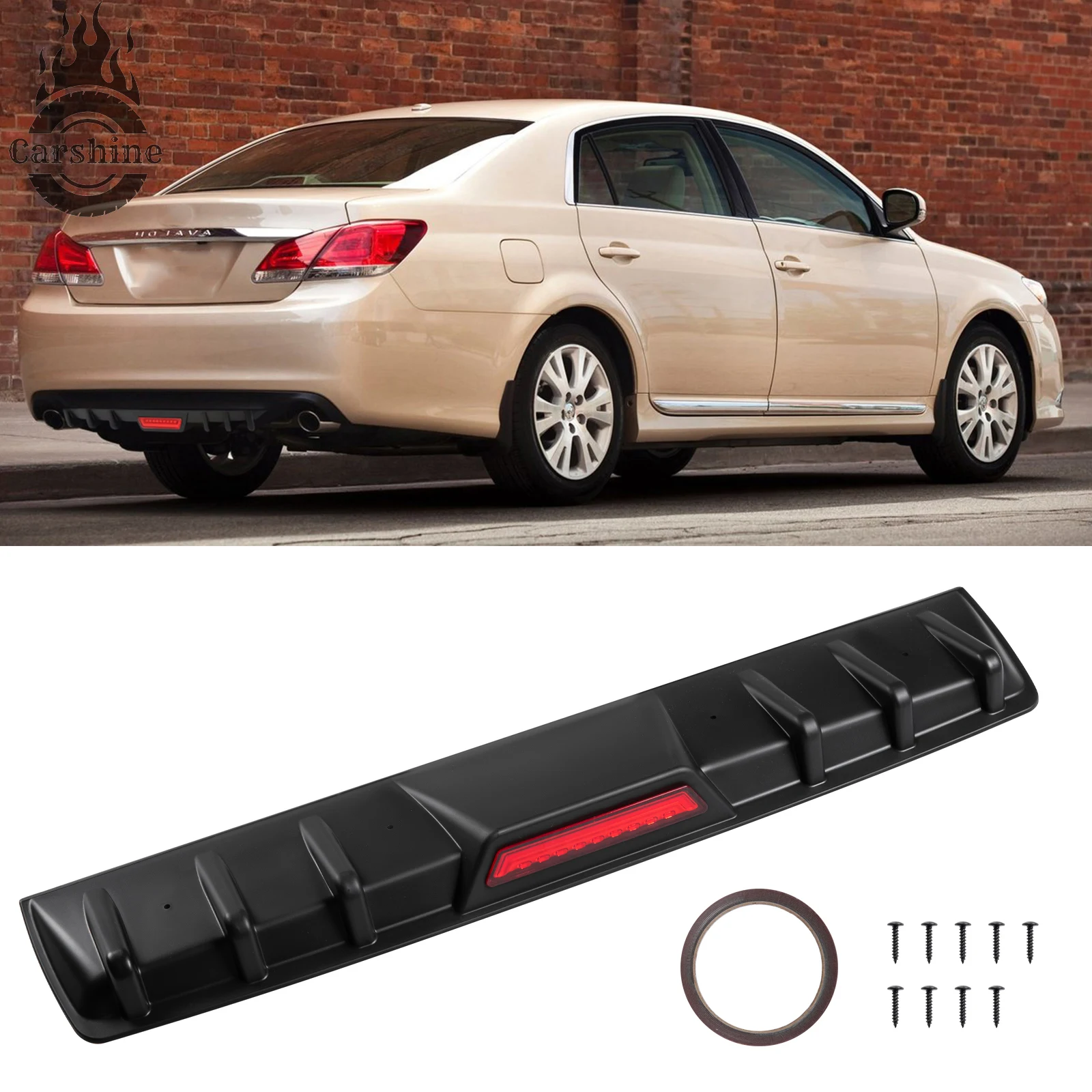 

Диффузор заднего бампера, плавники, спойлер, разделитель губ, матовый черный для Toyota Avalon