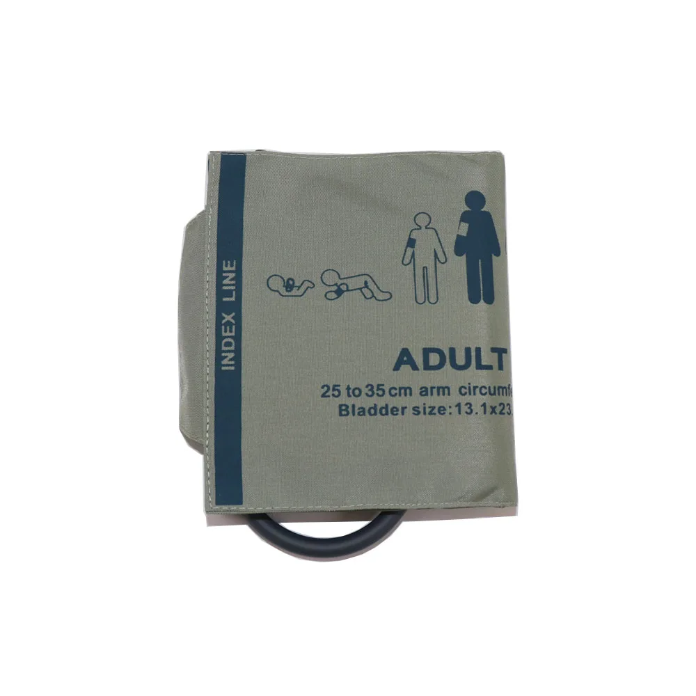 Gray Single‑Tube NIBP Blood Pressure Cuff For Adult Patient Monitor Replacement Accessory
