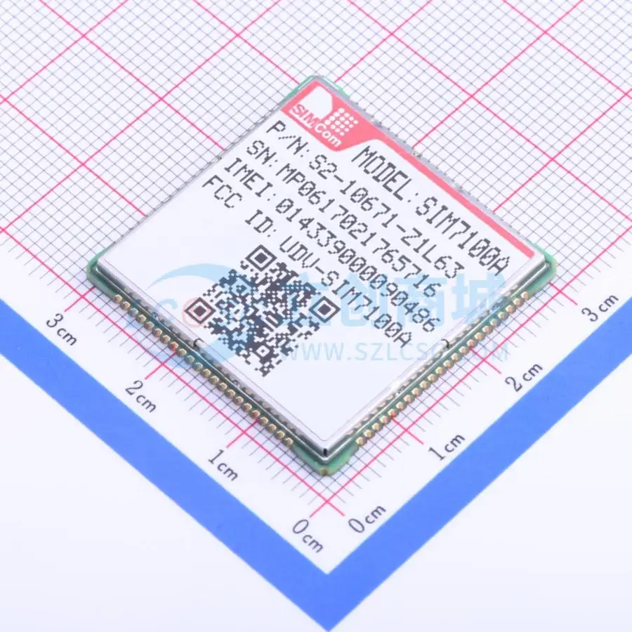 SIMCOM SIM7100A Cellular Module PCM; SDIO; SPI; ADC; I2C; UART; USB; GPIO 3.4V-4.2V