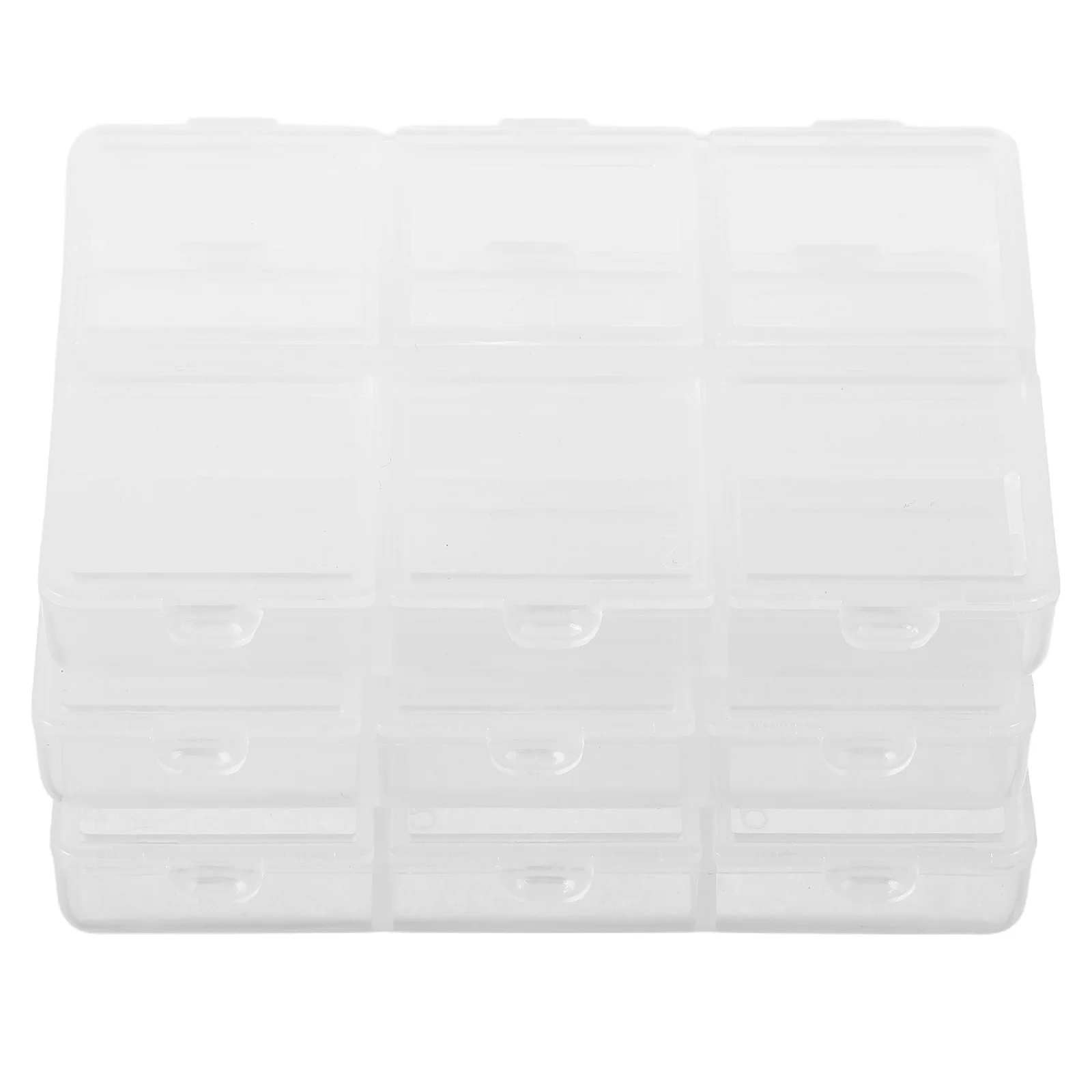 

3pcs Small Clear Plastic Storage Boxes With Lids Transparent Organizers For Nail Supplies Jewelry Beads Crafts Desktop Tool Case