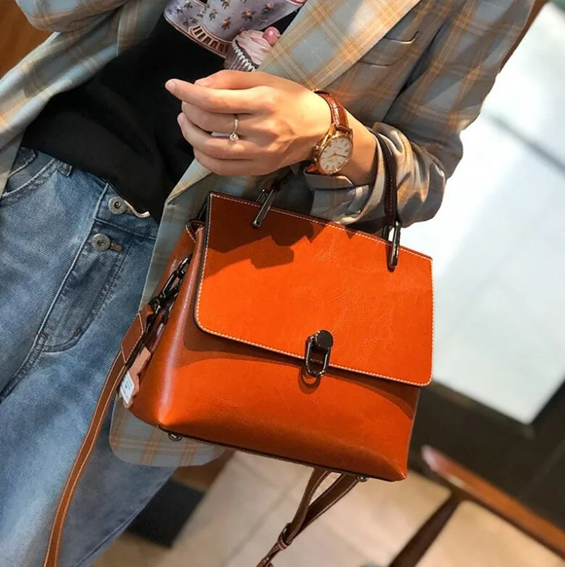 Genuine Cow Leather Women\'s Bags Shoulder Bag Fashion Casual Lady Bag 2022 New Portable Messenger Purses Crossbody Luxury Brand