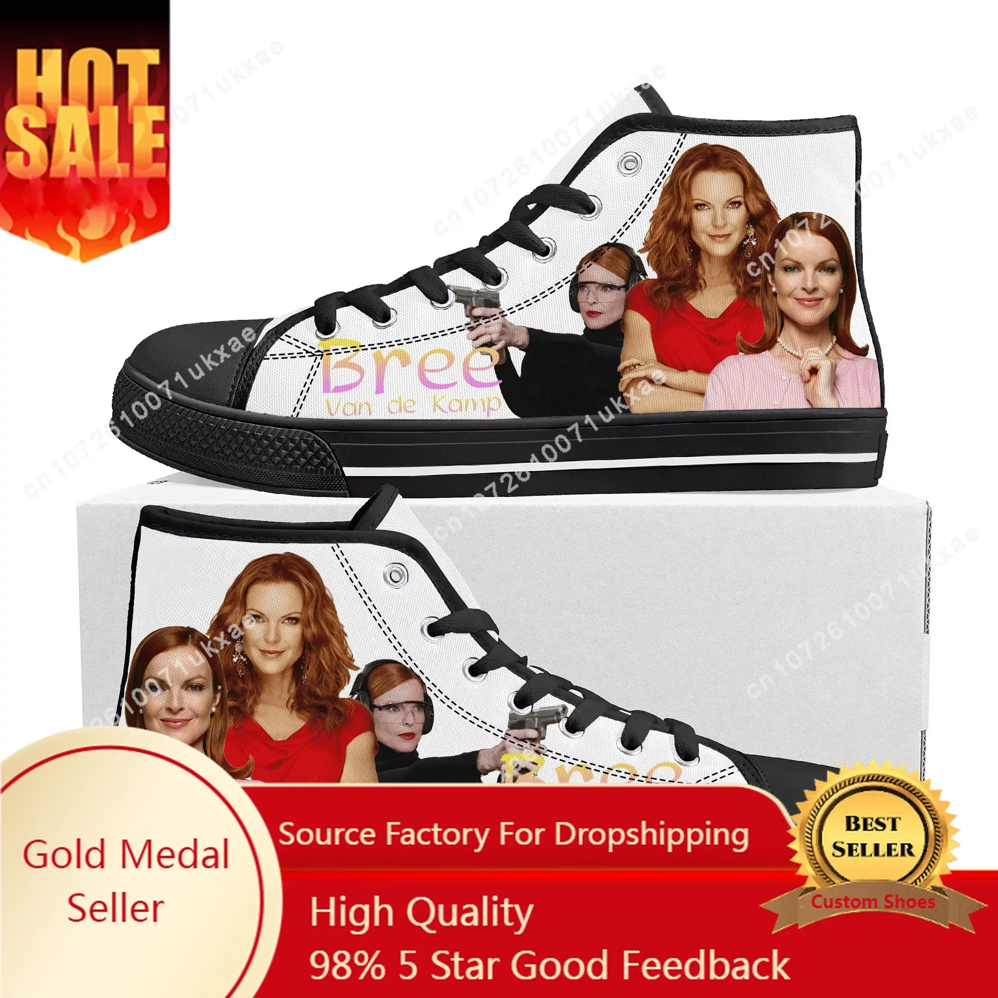 Desperate Housewives High Top Sneakers Mens Womens Teenager Bree Van de Kamp Canvas Sneaker couple Shoe Casual Custom Made Shoes