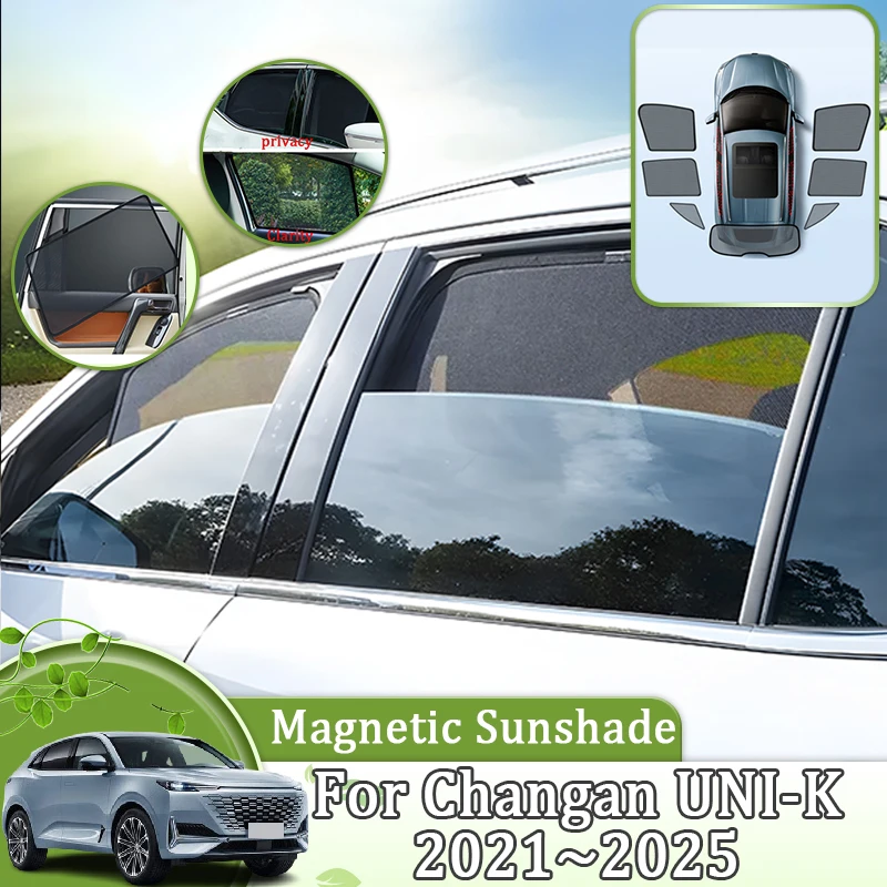 

Для Changan UNI-K iDD 2021-2025 2023 2024, автомобильный магнитный солнцезащитный козырек, защитное покрытие, анти-УФ-защита, блокирующие шторы, аксессуары