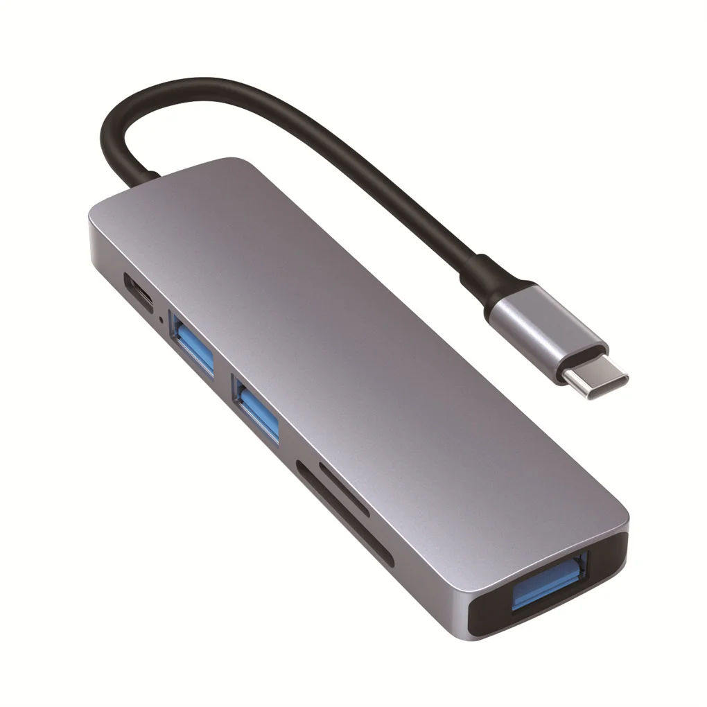 6 in 1 UBS C Hub Data Transfer Computer Cellphone External Cards Reader
