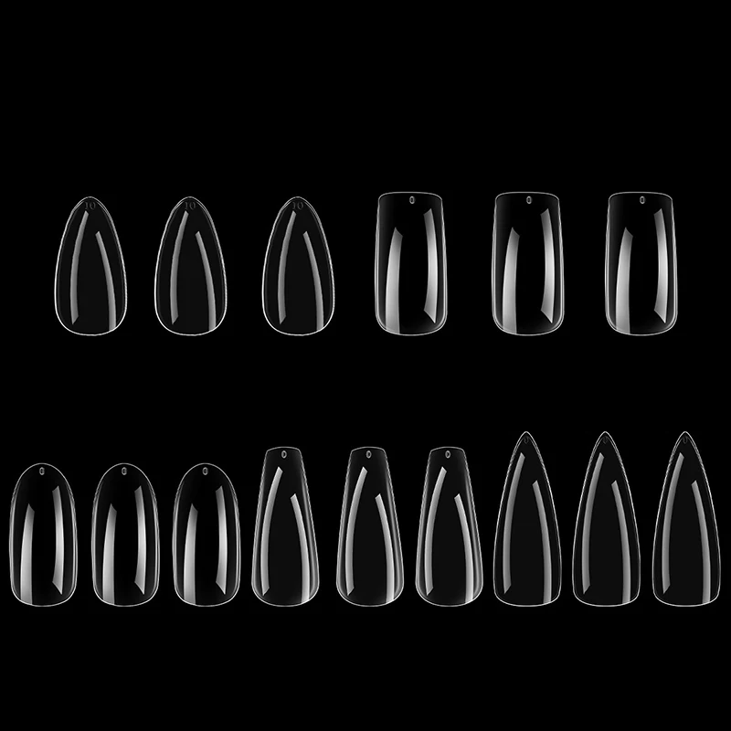 100 قطعة الأظافر لا تلميع الصحافة على الأظافر كاذبة تلميع خالية مسمار التصحيح عالية شفافة لينة هلام مسمار نصائح للتمديد #6