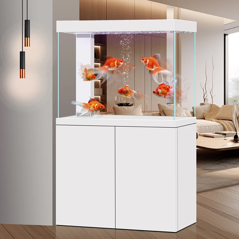 Customizable Large Glass Fish Tank, Transparent Commercial Aquarium, Rectangle Eco-Friendly Tank, Decorative Metal Frame Option
