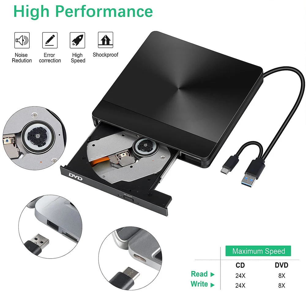 مشغل أقراص دي في دي خارجي ، احتراق متنقل ، ناسخ محرك بصري محمول ، USB #4
