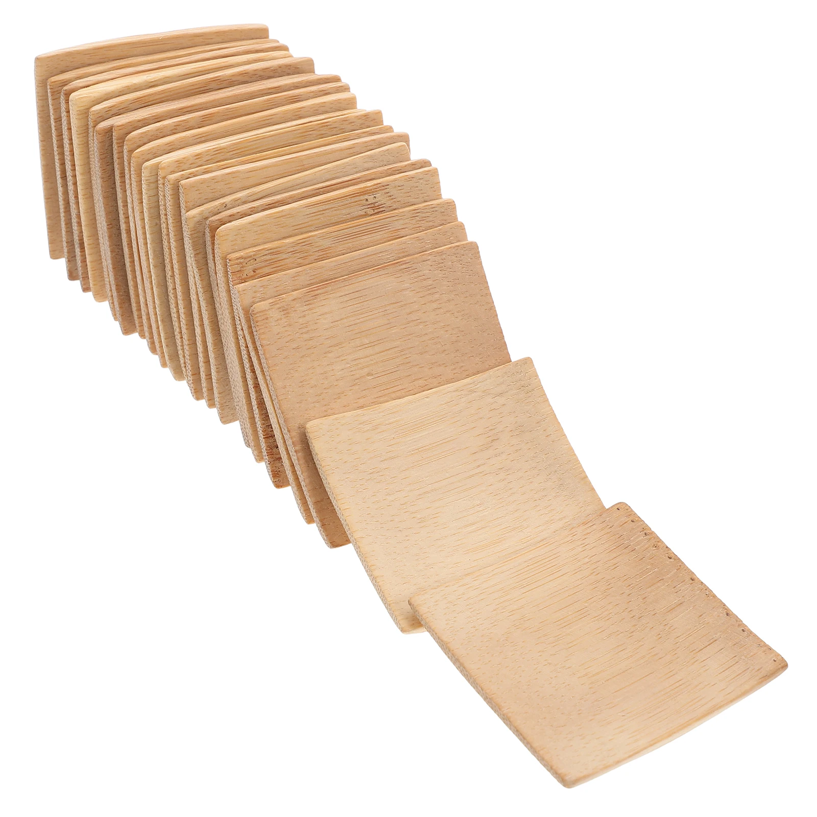

20 Pcs 6x6cm Mini Creative Sushi Tray Bamboo Square Snack Dish Tray Dessert Dried Small Plate for Shop Home Kitchen
