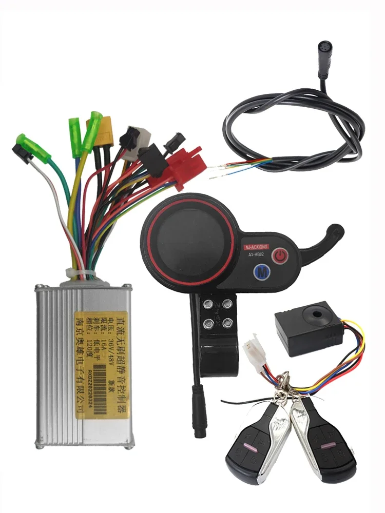 NJAX New Patt Brushless DC Motor Controller with LCD Acceleration Switch For 36V 48V 450W Electric Scooter and Bicycle