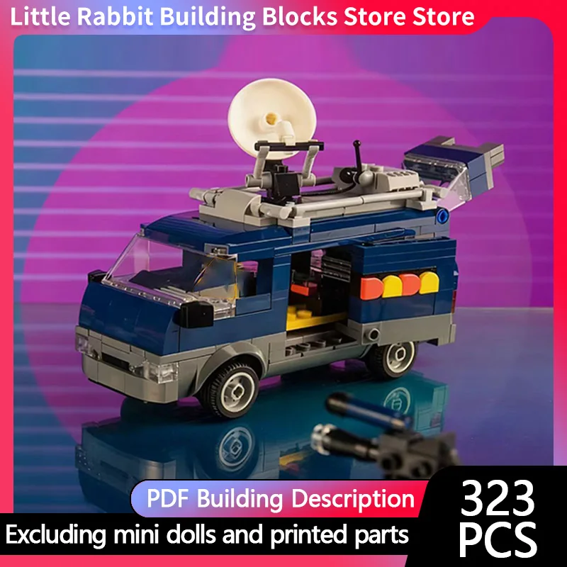 City Car Model MOC Building Bricks Light Commercial Vehicle Modular Technology Children Holiday Gifts Assemble Toys Suit