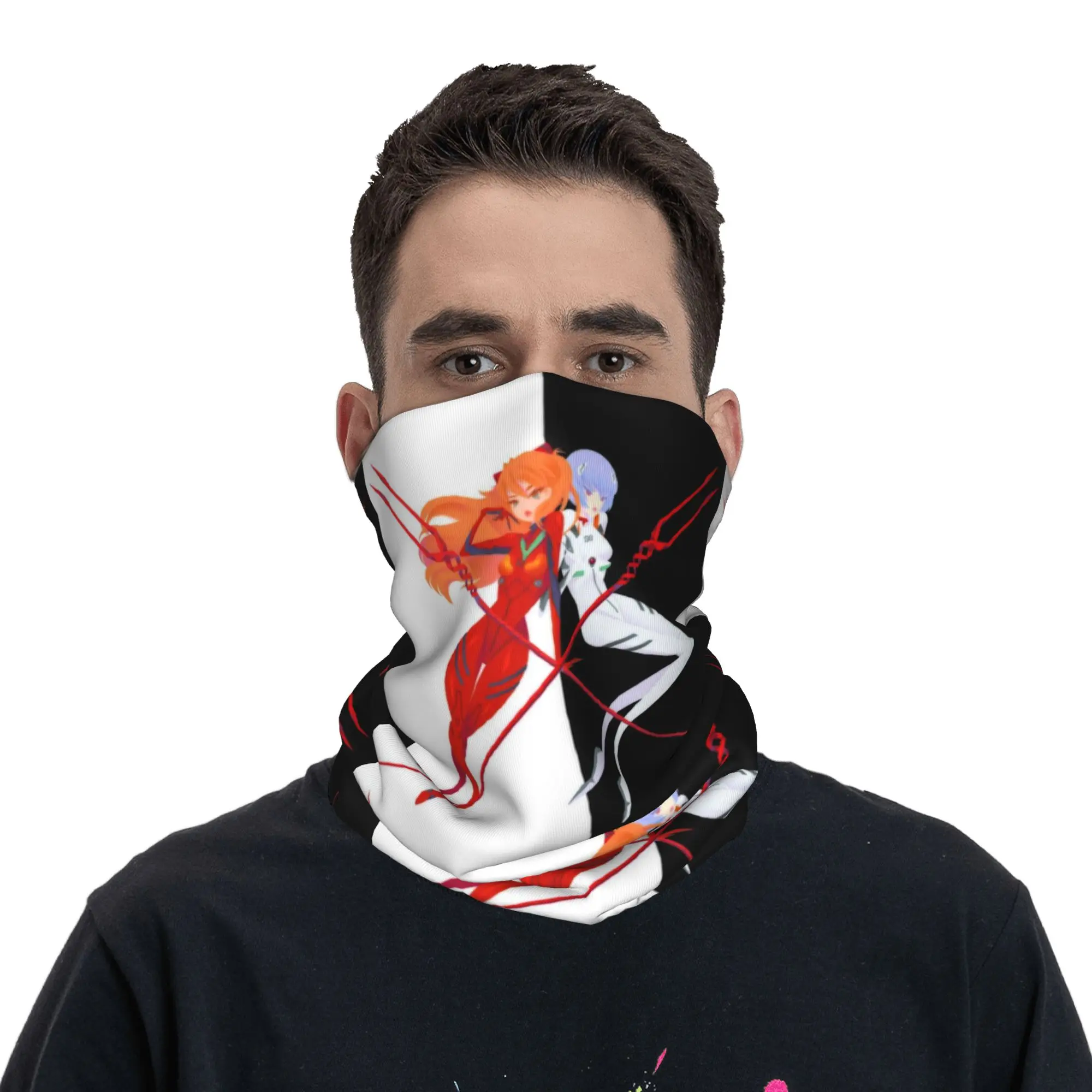 Custom Manga Evangeliones Winter Headband Neck Warmer Men Women Hiking Cycling Tube Scarf  Face Bandana Gaiter