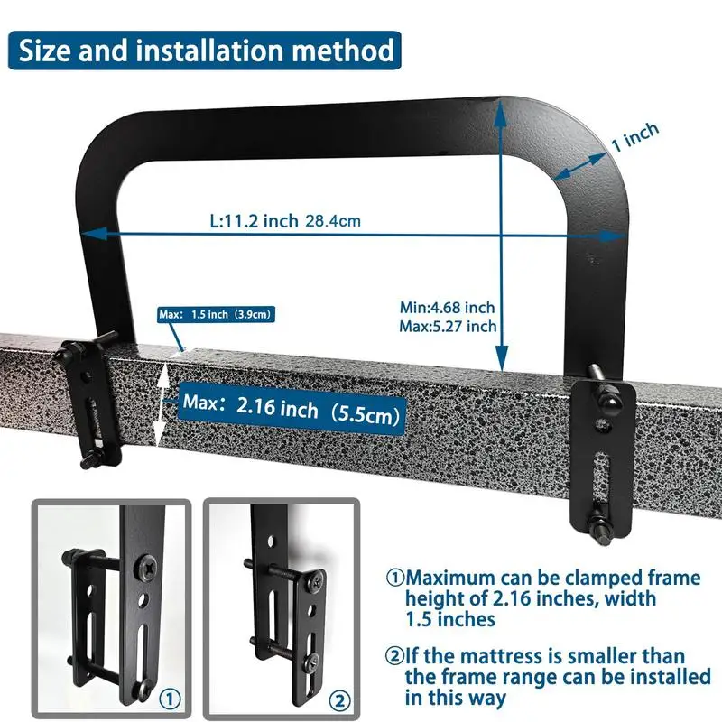 Non-Slip ajustável colchão titular, reutilizável redutor, Rack para Iron Frame Bed Box, rolhas, 2pcs