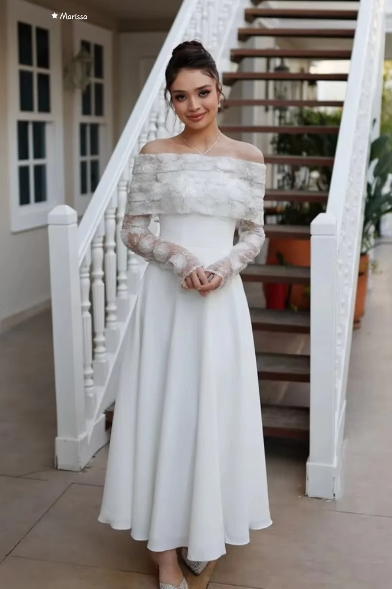 マリッサライン A イブニングドレス女性エレガントなパーティードレス女性のための高級カスタムメイド光沢のあるレースボールガウン女性のウエディングドレス