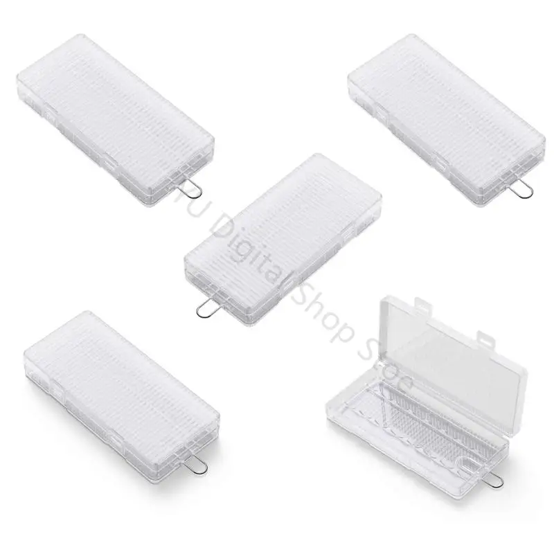 96BA Clear Plastic 2A Battery Organizers Case with Top Lid, 8 Slot 2A Storage Box for Drawer, Desk, and Travel Packing