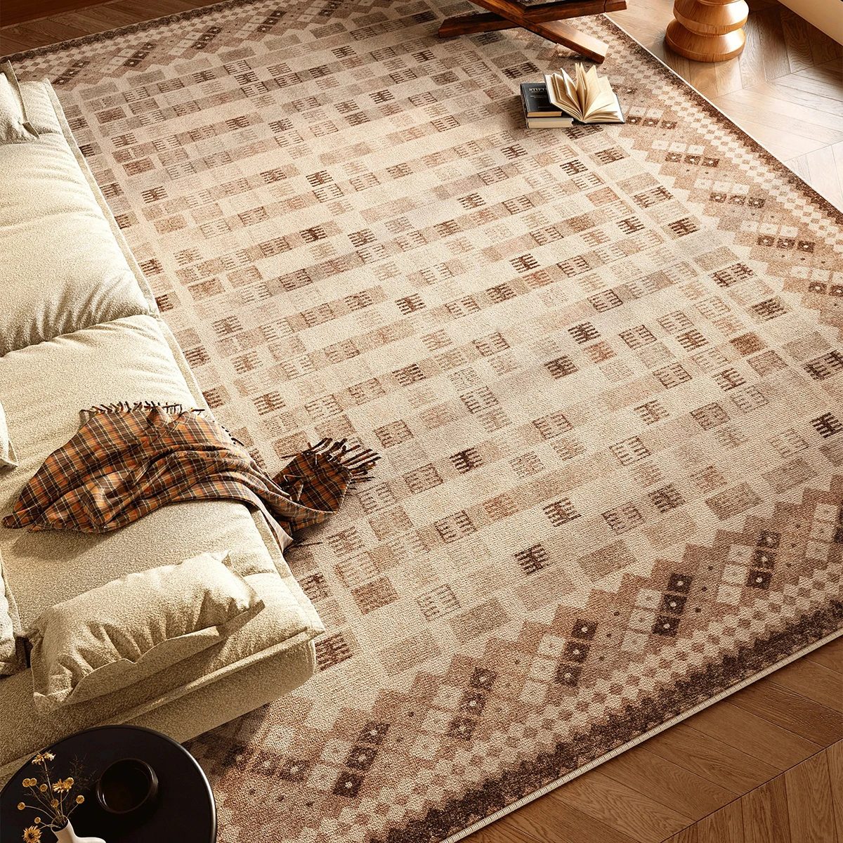 Home Decor Online Game - Retro Geometric Pattern Large Carpet for