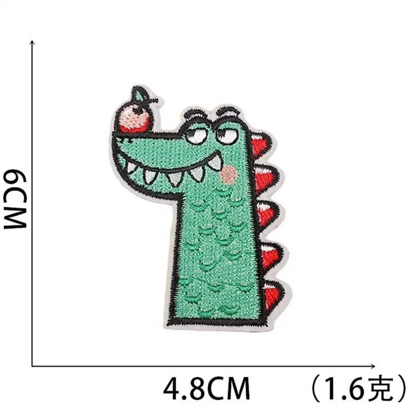 1pcs Patch Stickers Iron On Patches for Clothing Sewing Dinosaur Embroidery Fusible Applique Badge Bag Decoration Stripes